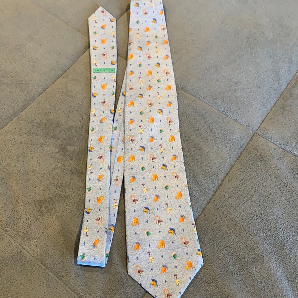 BULGARI Baby Blue Men’s Neck Tie w Knight Helmets
